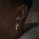 Big Frozen Cross Earring