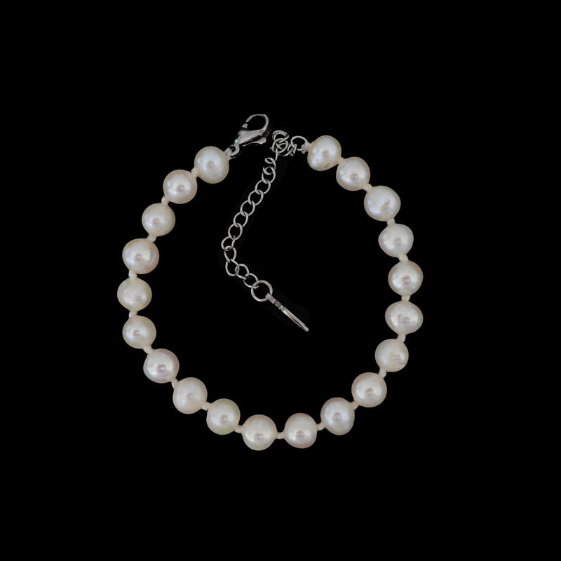 Hyderabad Jewels Natural Fresh Water Oval Pearls Bracelet For Women Girls  With Certificate (DOUBLE LINE) : Amazon.in: Jewellery