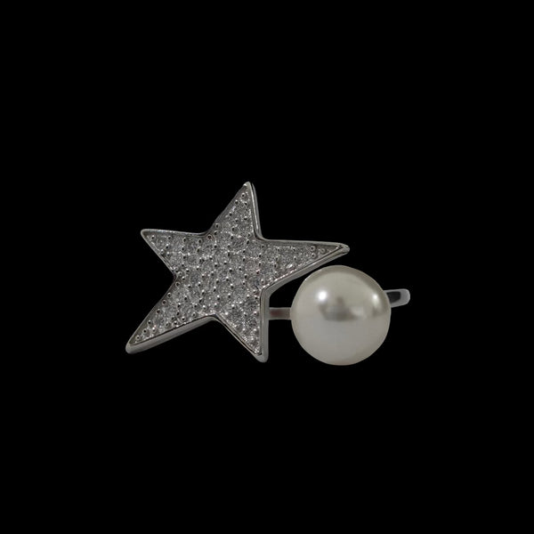 Pearl ring silver